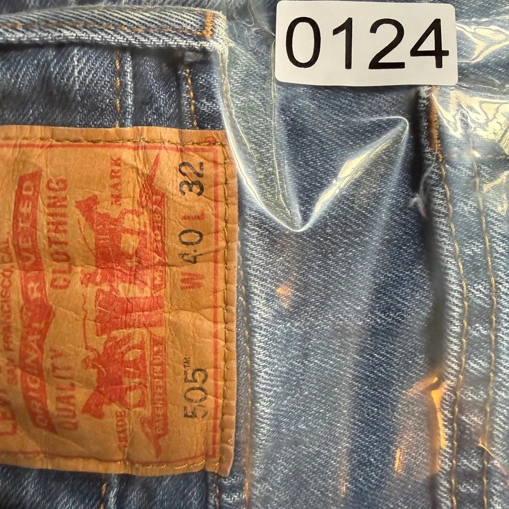 Levi's 505 Straight Fit Jeans 40x32 Blue Denim Classic Workwear Medium Wash